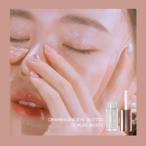 (Peach C) Champagne Eye Glitter [01 Pure White] 3.5g