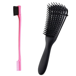 Private Logo One Piece, Plastic Handle Styling Hair Brush Wet Detangling Flexible Hair Brush/