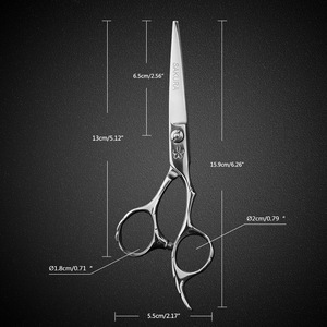 sharp curved  scissor japanese stainless steel quality hairdressing stylist  hair cutting shears scissors with case