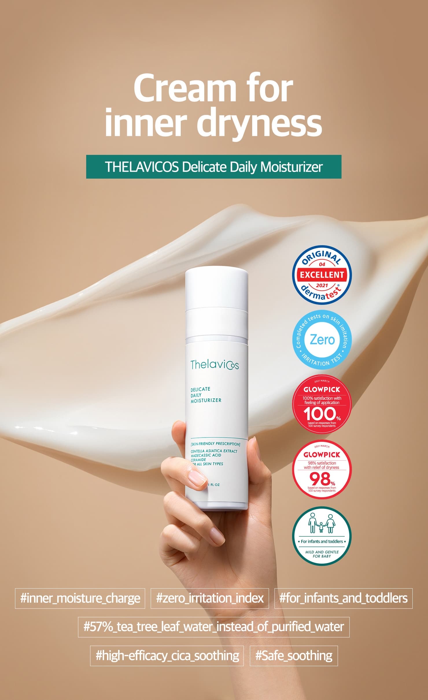Skin Care Delicate Daily Moisturizer for All Ages 24h Hydration 220ml