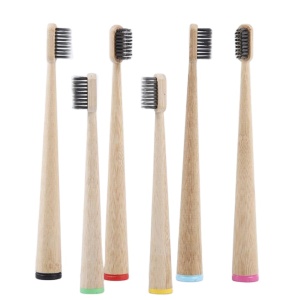 Sopurrrdy Eco-Friendly Bamboo Biodegradable Adult Toothbrush With Soft Charcoal Bristles Vegan Product BPA Free Zero Waste