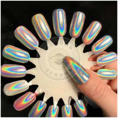 Sugar Holographic Laser Mirror Rainbow Holo Chrome Pigment for Nail