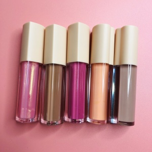 Vendor custom new heart shaped lip gloss tubes packaging plumping glossy nude gloss private label