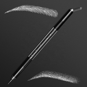 Wholesale Permanent Makeup Tattoo Manual Pen Double Heads Crystal Microblading Pen With Blades And Shader
