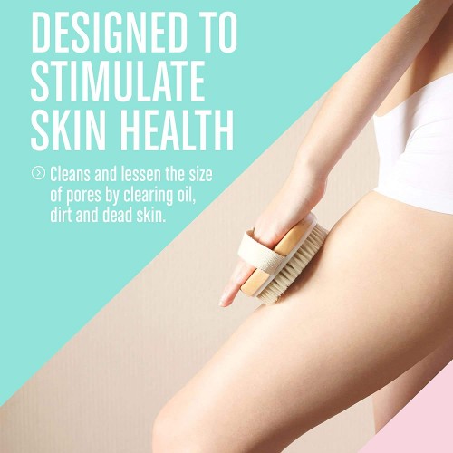 Natural Boar Bristles Body Scrubber Dry Brushing Shower Brush Exfoliating Bath Brushes Sponges Scrubbers for Beautiful Soft Skin