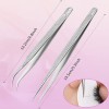 2 PCS Eyelash & Eyebrow Extension Straight And Curved Tips Tweezer Lash Isolation Tweezer Hand Calibrated Tweezers