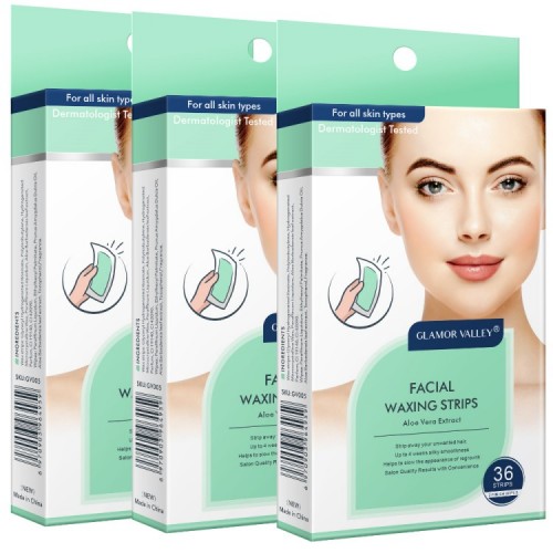 Custom Private Label Facial Wax Strips for Hair Removal Depilatory Wax Strips for face and eyebrows lips