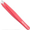 Professional Eyebrow Slant Tweezer-Durable Tweezer for Facial Hair Removal and Brow Shaping-Perfect gift Premium Tweezer (Red)