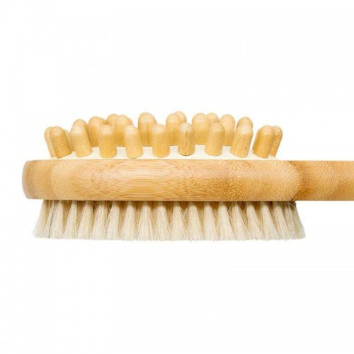 Wholesale Dual Side Sponge & Bristle Dry Body Scrubber Long Fashionable Bath Massage Brush Body Care Bathroom Accessories