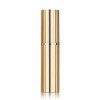 Mini 5ML Pocket Size Unique Design Vertical Striped Anodized Gold Color Aluminum Spray Perfume Bottle