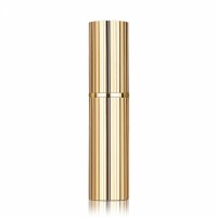 Mini 5ML Pocket Size Unique Design Vertical Striped Anodized Gold Color Aluminum Spray Perfume Bottle