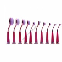 10 pcs Rose Gold Oval Brush Set