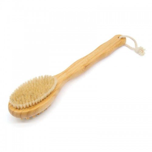 Wholesale Dual Side Sponge & Bristle Dry Body Scrubber Long Fashionable Bath Massage Brush Body Care Bathroom Accessories