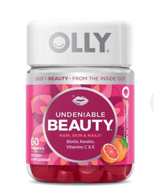 OLLY Undeniable Beauty Gummy Vitamin for Hair Skin & Nails - 60 ct