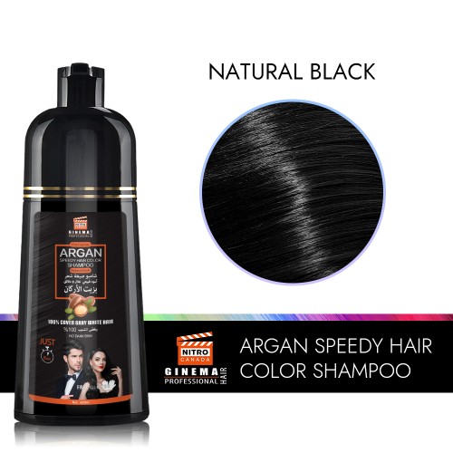 Customized Herbal Argan Oil Ammonia-Free Permanent Long-Lasting Fast Acting Hair Color Shampoo 400ml Home Use Easy to Apply
