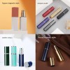 Mini 5ML Pocket Size Unique Design Vertical Striped Anodized Gold Color Aluminum Spray Perfume Bottle