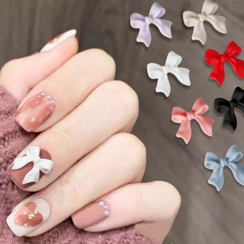 3D Bow Nail Stickers Matte Designs Art 10PCS/lot Fashion Lovely Korean Style Acrylic Nail Jewelry Bows Tie