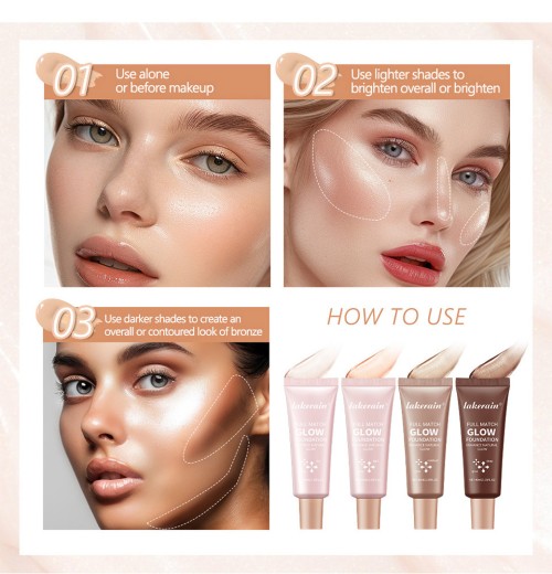 Wholesale Enhance Natural Glow Foundation Vegan Brighten Face Makeup Shimmer Liquid Foundation Vendor
