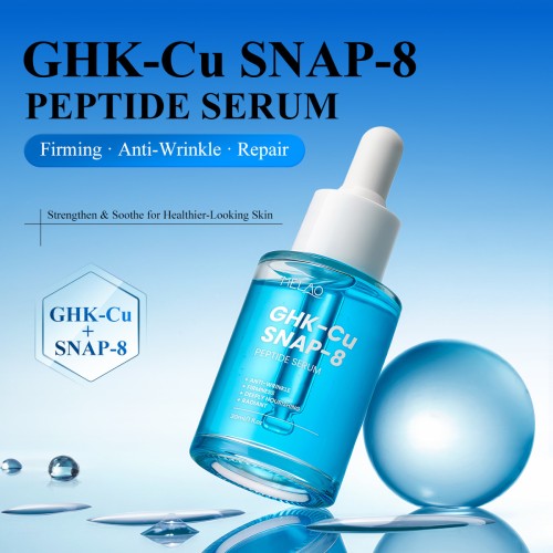 MELAO Topical Anti Aging Face Serum GHK-Cu Copper Peptide SNAP-8 Firming Formula for Fine Lines and Wrinkles Skincare