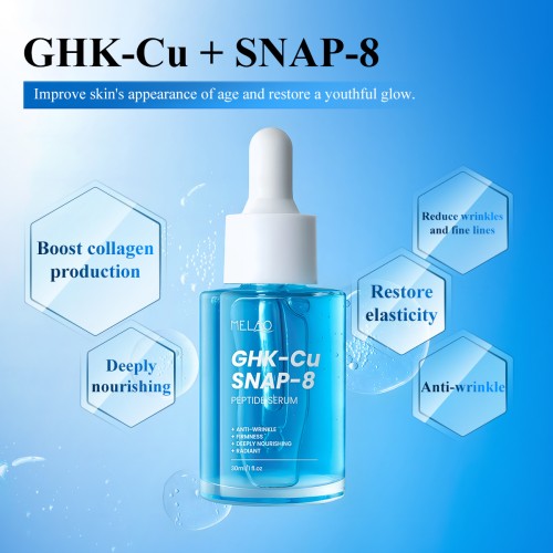 MELAO Topical Anti Aging Face Serum GHK-Cu Copper Peptide SNAP-8 Firming Formula for Fine Lines and Wrinkles Skincare