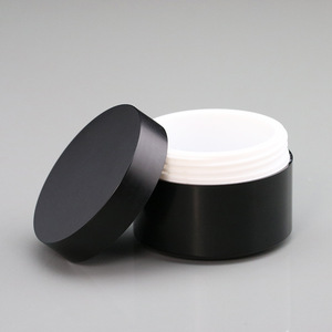 15ml 50ml PP matte black plastic cosmetic jar