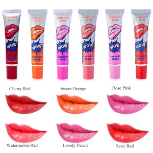 Amazing 6 Colors Long Lasting Waterproof Romantic Bear Peel off Tint Liquid Makeup Lipstick Tattoo Lipgloss Lipsticks