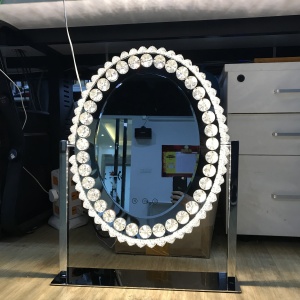 Diamond Hollywood Style LED Lighted Oval illuminated Makeup Vanity Mirror with Lights