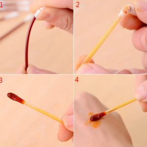 Disposable Medical Iodine Cotton Stick Swab Home Disinfection Emergency Double Head Wood Buds Tips Nose Ears Cleaning