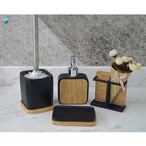 Fashion washroom accessories eco-friendly and natural polyresin bathroom set bath set