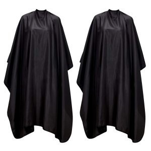 Hairdresser Gown Apron Waterproof polyester Hair Styling Black custom Barber cape