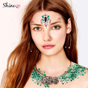 High Quality Carnival Festival Face Tattoo Stickers Multicolor Rhinestone Sticker Crystal Face Gem Stickers