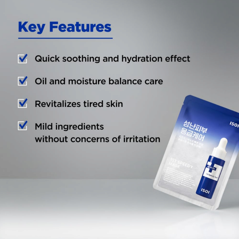 ISOI ACNI Dr. 1st Speedy Mask  Hypoallergenic &amp; Moisturizing Mask for Sensitive Skin