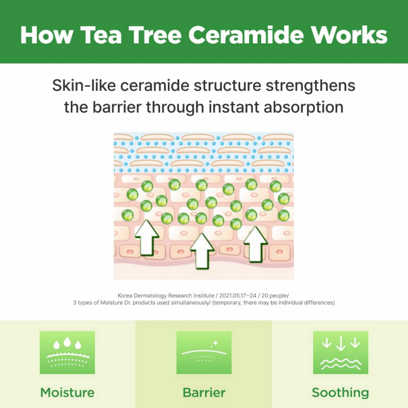 ISOI Moisture Dr. Mask Pack Hydrating Soothing Sheet Mask with Tea Tree Ceramide Hyaluronic Acid