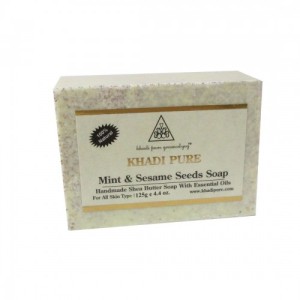 KHADI PURE HERBAL MINT & SESAME SEEDS SOAP WITH SHEABUTTER - 125G