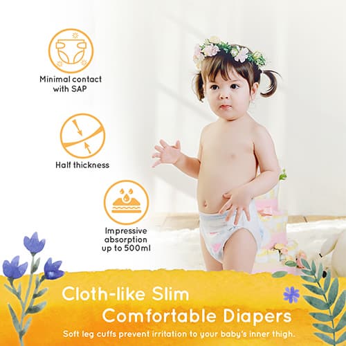 Natural Blossom Baby Diapers Size 2 (9-17lbs) 50 Count