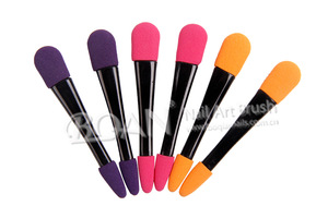 New Arrival 6 Pcs Plastic Makeup Eyeshadow brush set with Sponge tip Eyeshadow Applicator