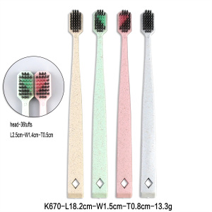 New Design Rectangle Head Toothbrush With Nylon Medium and Soft Filaments