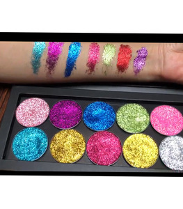 New Private label 12 colors pressed glitter highly pigmented pressed glitter palette