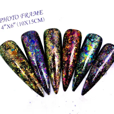 Newest Chameleon Flakes Set Multi Chrome Manicure Pigment Glitter Dust