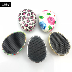 plastic egg shape custom detangling tangle hair brush