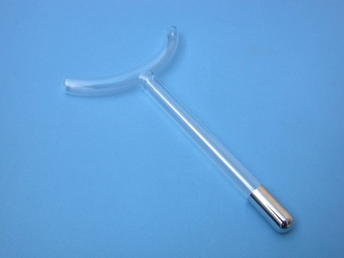 Portable High Frequency Facial Machines Accessories Fork Shaped Glass Electrotherapy Tube