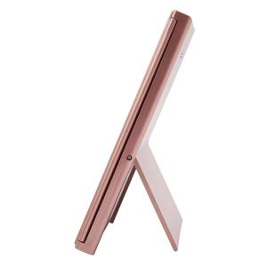 Rose Gold Mini mirror with 8 leds lights Wholesale tri-fold vanity led mirror makeup pocket