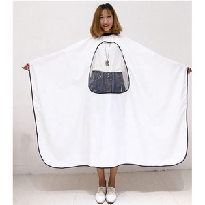 Salon barber waterproof haircut cape with transparent window