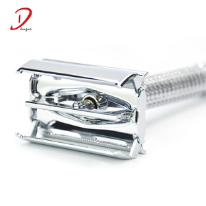 silver color butterfly safety razor, mens beard shaving razor