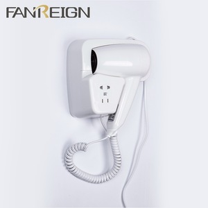 Standard Plug Wall Mounted Hotel Hair Dryer with shaver socket 220V for Guestroom