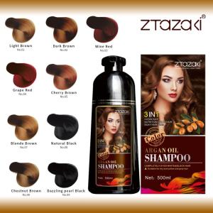 Ztazaki 500ml Argan oil long lasting hair coloring dyeing best hair color shampoo magic fast hair dye