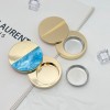 50MM Diameter Electroplated Gold Color Metal Zinc Alloy Rotating Slide Cover Round Perfume Box Scented Balm Jar