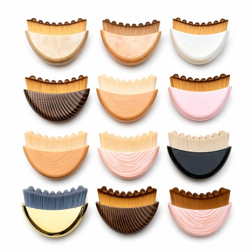 Customized Logo Lymphatic Face Brush Elliptical Facial Massager for Daily Concealer Cream Application and Jawline Contouring