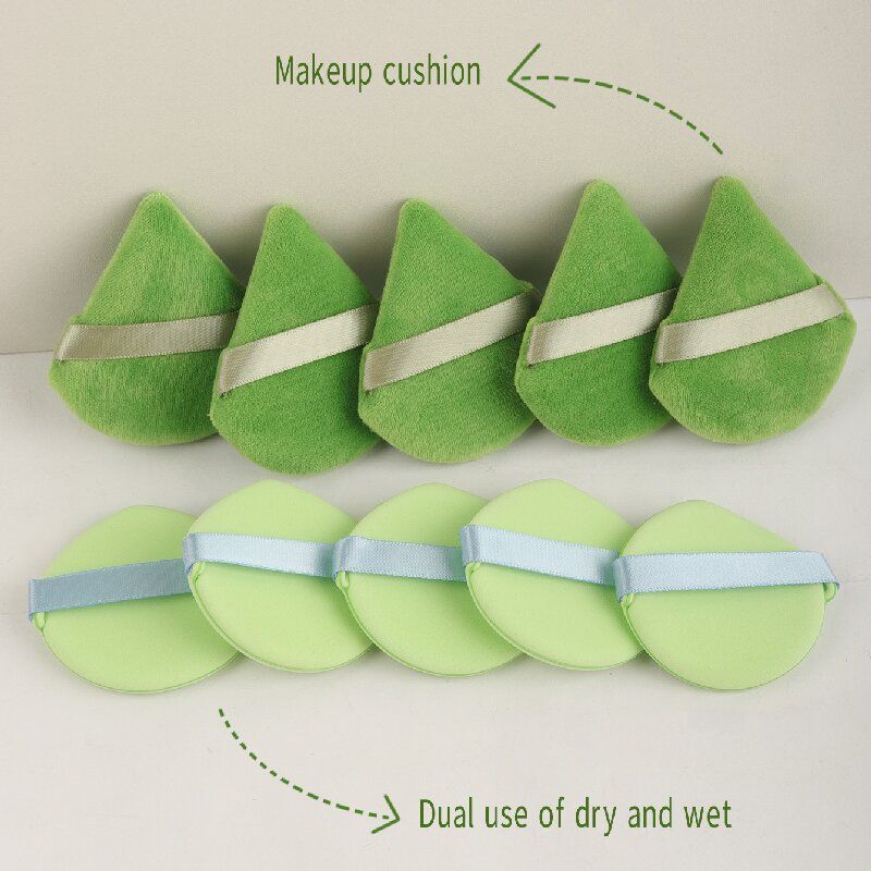 Triangle Makeup Puff Custom Logo Mineral Loose Powder Soft Wedge Shape Powder Puff