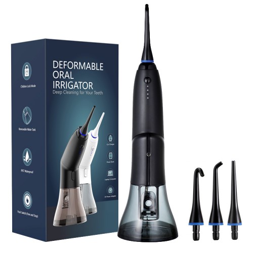 Deformable Water Flosser USB rechargeable Dental Flosser with 260ML water tank